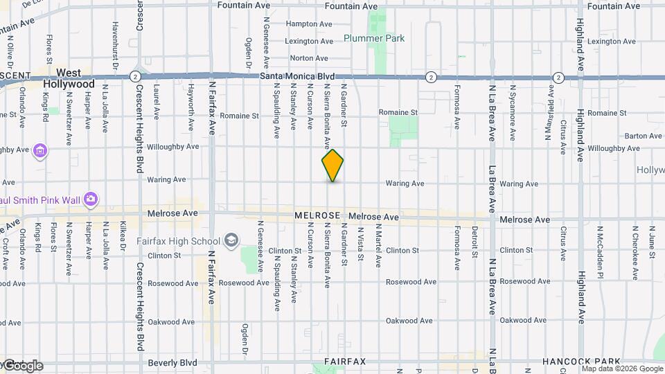 744 N Sierra Bonita Ave Map and Location Details