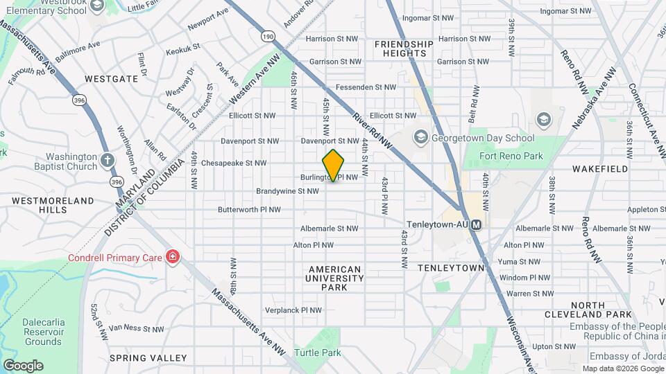 4441 Brandywine St NW Map and Location Details