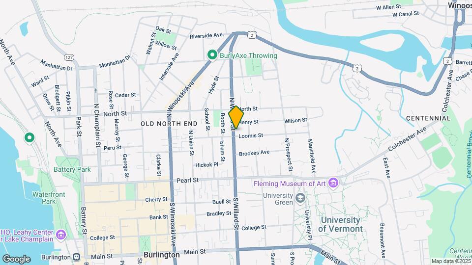 96 N Willard St Map and Location Details