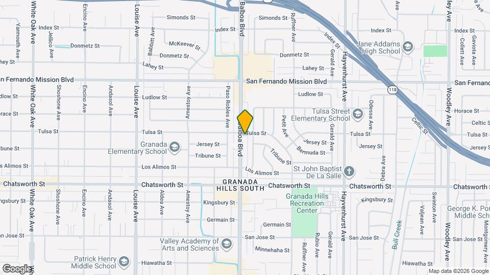 10868 Balboa Blvd Map and Location Details
