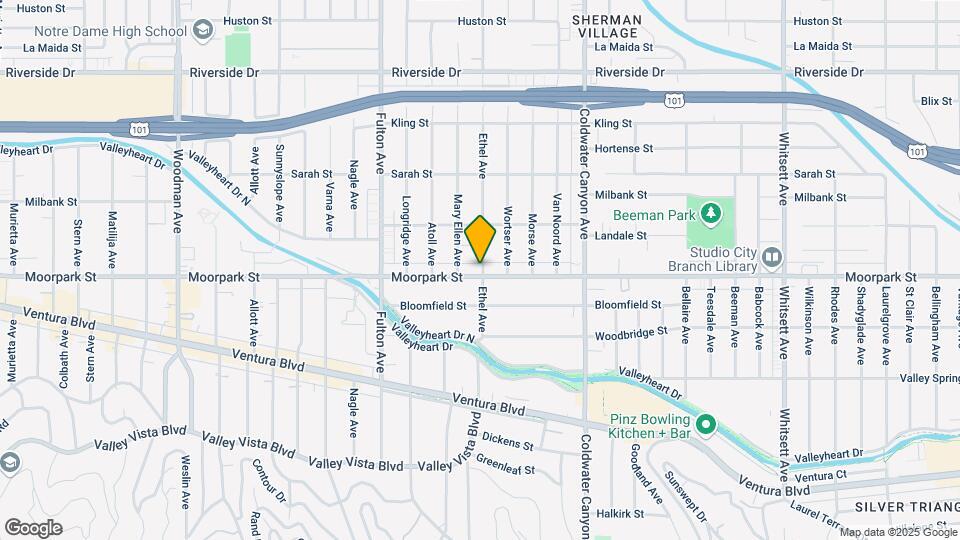 13103 Moorpark St Map and Location Details