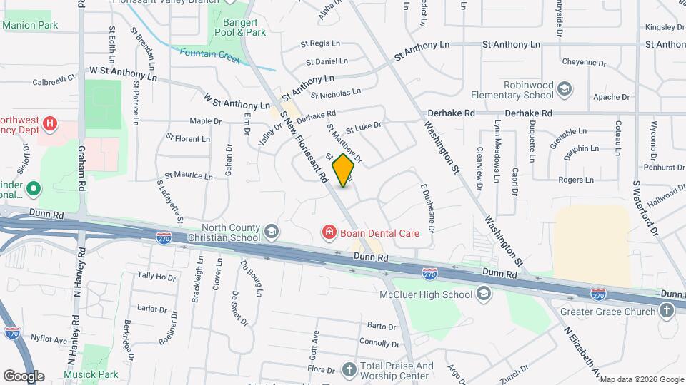 1250 S New Florissant Rd Map and Location Details