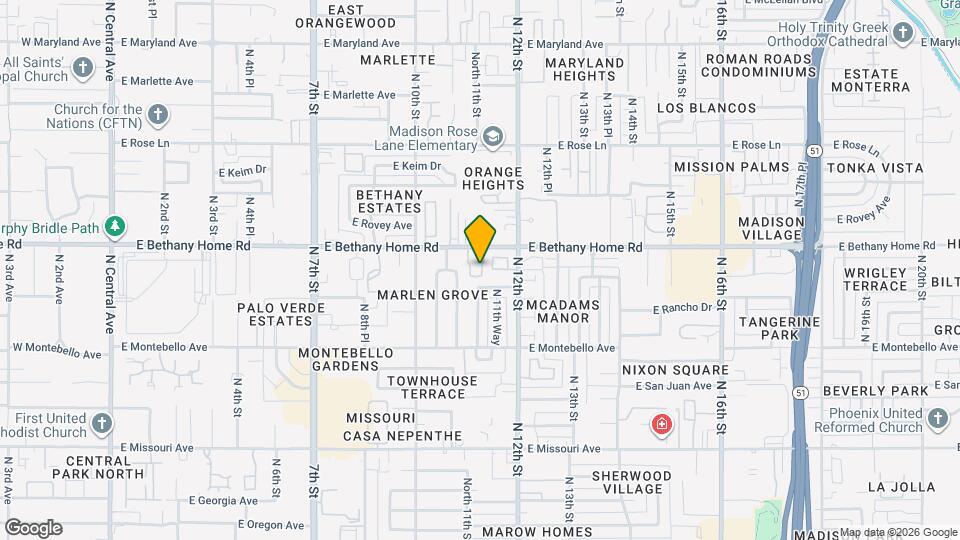 1101 E Bethany Home Rd Map and Location Details