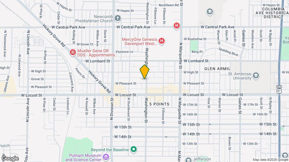1502 W Pleasant St Map and Location Details