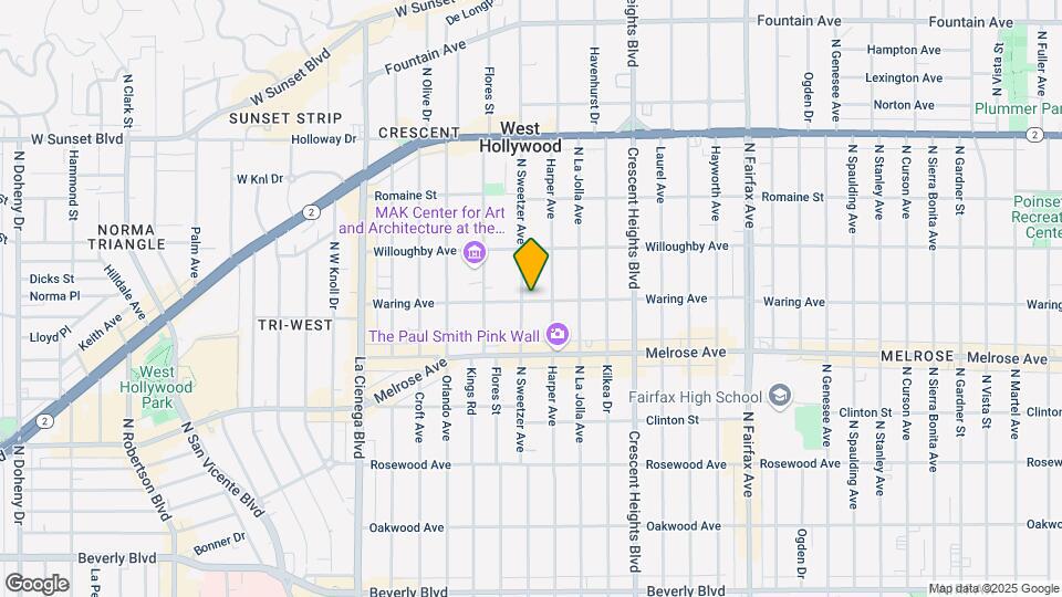 802 N Sweetzer Ave Map and Location Details