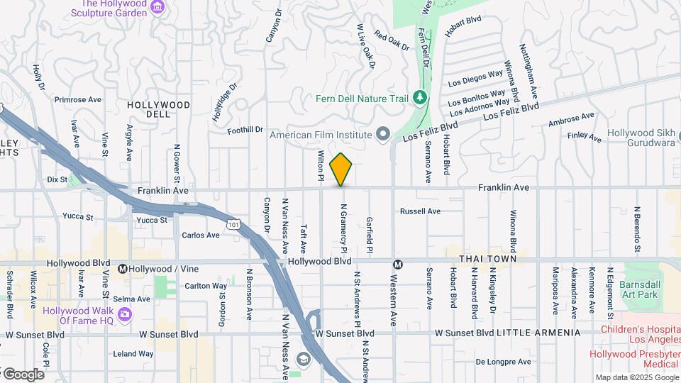 1859 N Gramercy Pl Map and Location Details