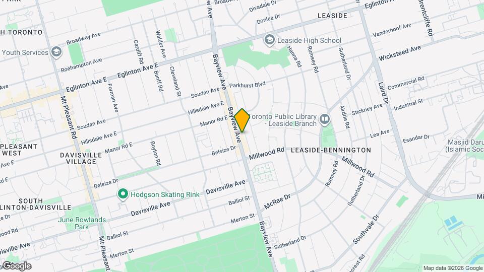 1575 Bayview Ave Map and Location Details