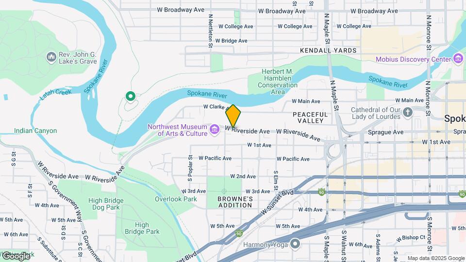 2117 W Riverside Ave Map and Location Details