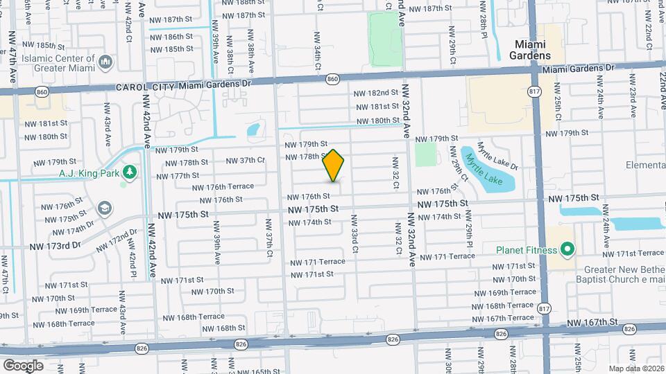 3412 NW 176th Terrace Map and Location Details