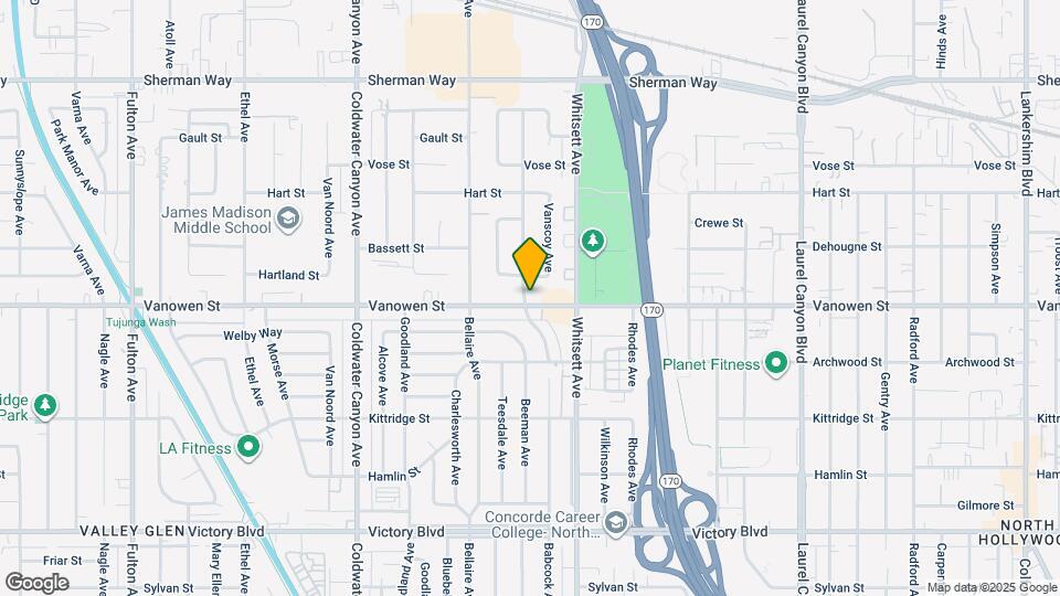 12555 Vanowen St Map and Location Details