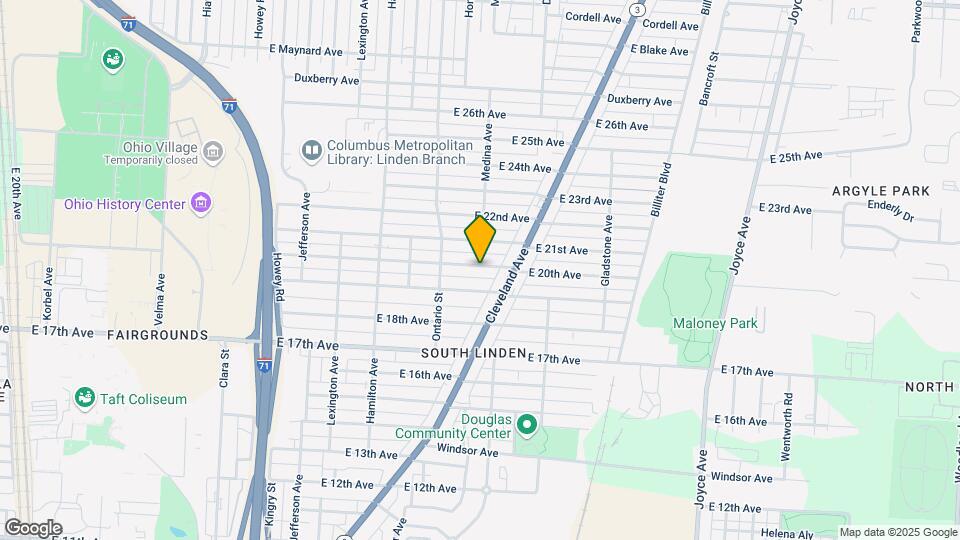 1223 E 20th Ave Map and Location Details