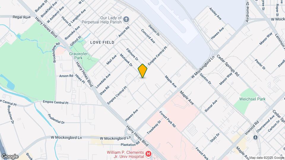 Love Field Mobile Home Park Mapa y Detalles de la Ubicación