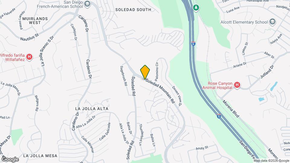 5842 Soledad Mountain Rd Map and Location Details