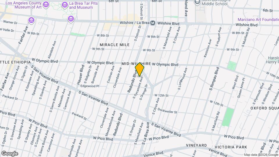 1067 S Sycamore Ave Map and Location Details