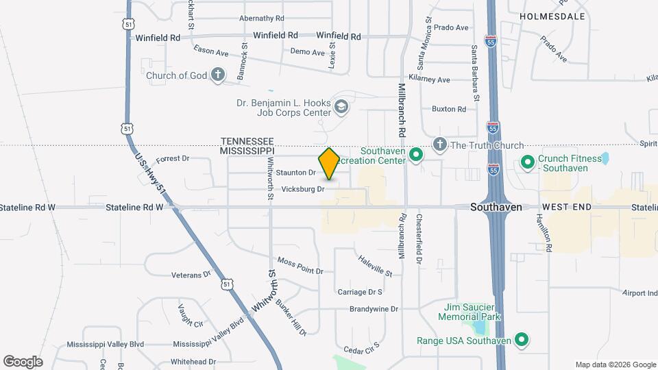 1296 Vicksburg Dr Map and Location Details