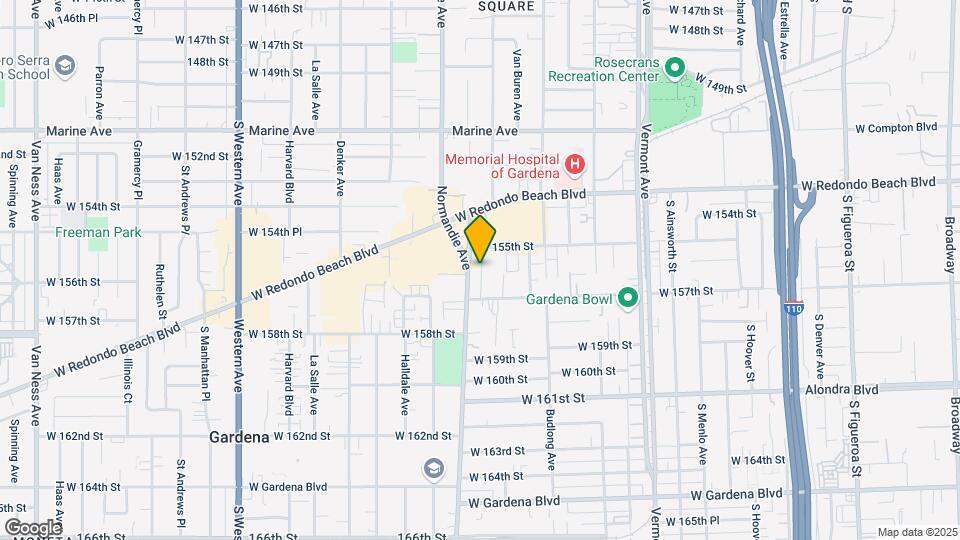 15540 S Normandie Ave Map and Location Details