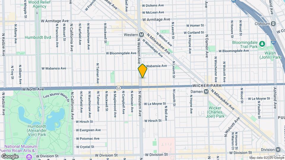 1623-1625 N Western Ave Mapa y Detalles de la Ubicación