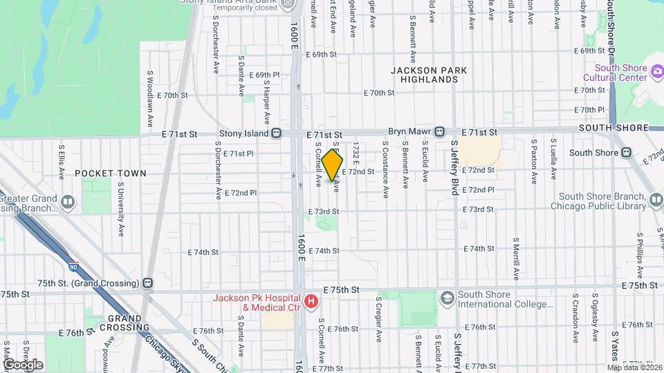 7220 S East End Ave, Unit # 2 Map and Location Details