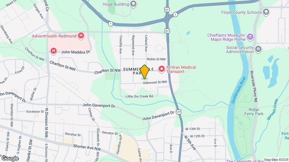 100 Oakwood St NW Map and Location Details