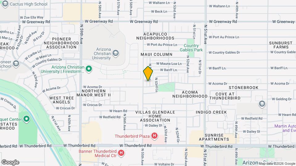 14608 N 54th Ave Mapa y Detalles de la Ubicación