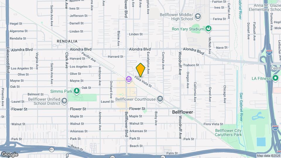 Bellflower Terrace Senior Apt Map and Location Details