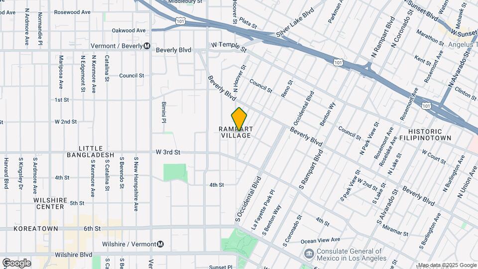 210 S Hoover St Map and Location Details