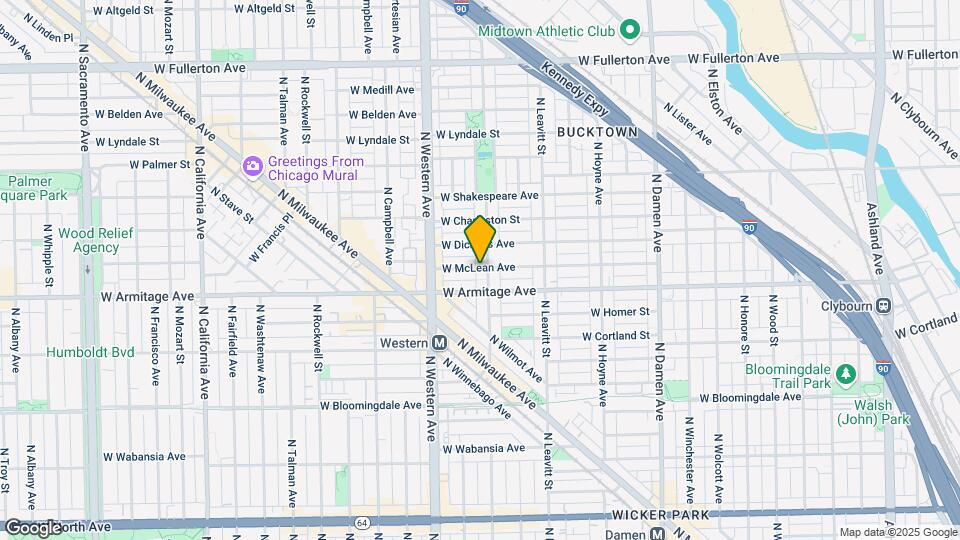 2018 N Oakley Ave Map and Location Details