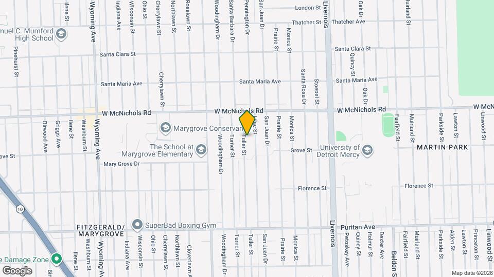 16722 Tuller St Map and Location Details