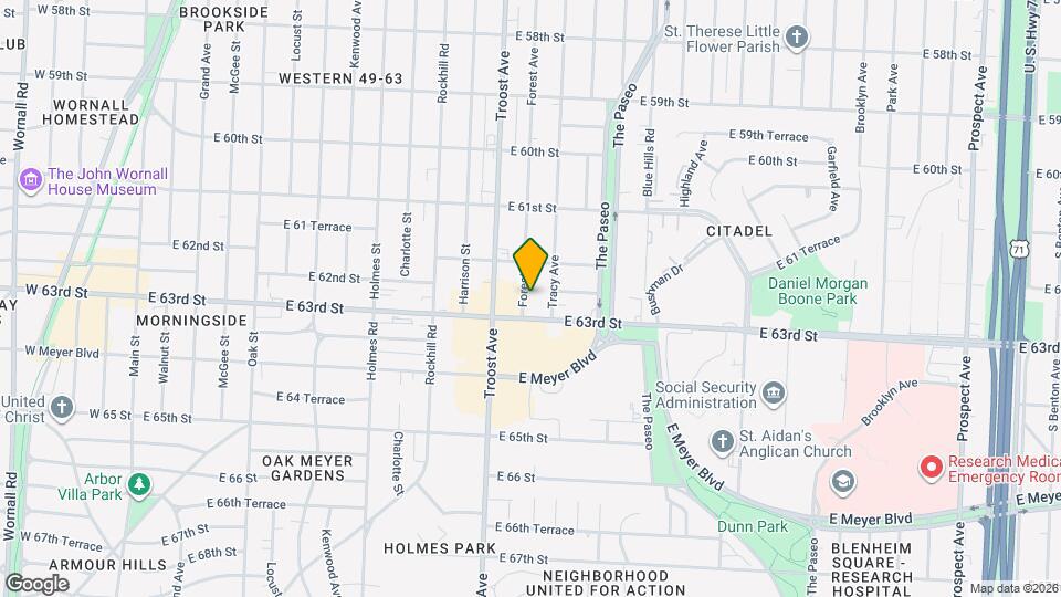 6229 Forest Ave Map and Location Details