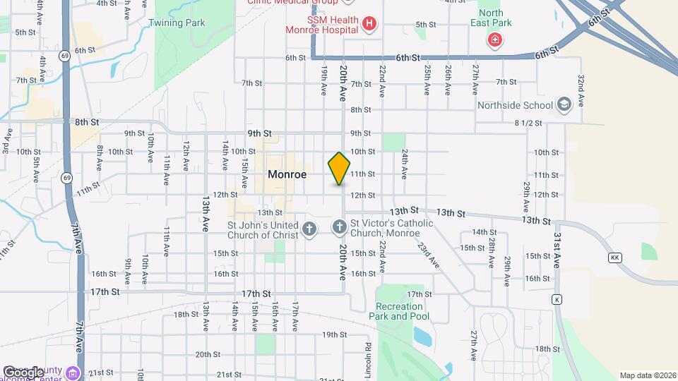 1923 12th St, Unit Upper Unit Map and Location Details