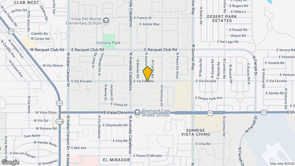 1233 E Via Escuela Map and Location Details