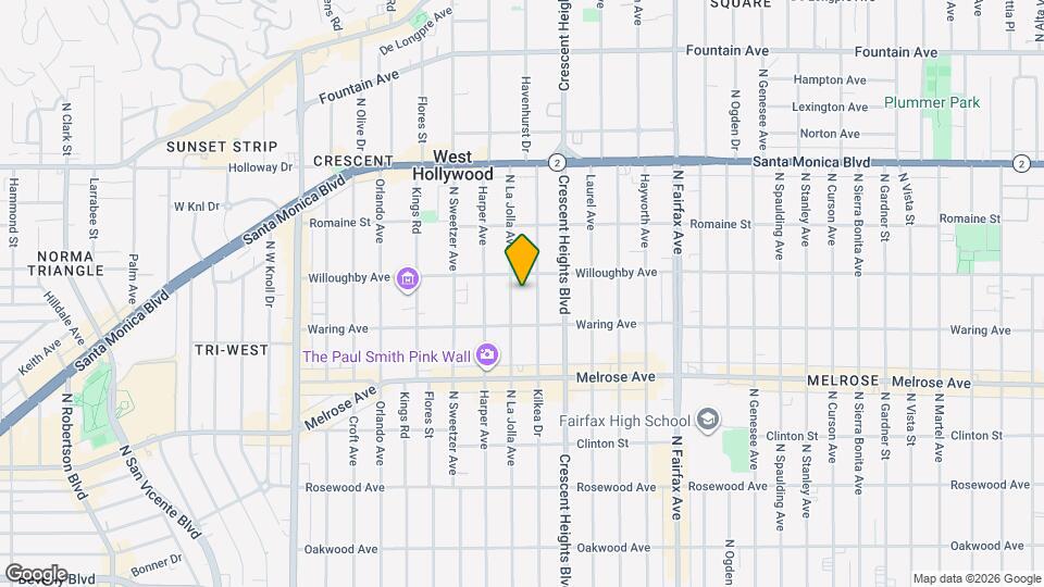 836 N La Jolla Ave Map and Location Details