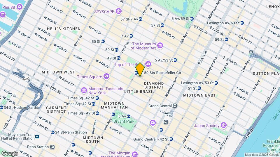 58-62 W 48th St Mapa y Detalles de la Ubicación