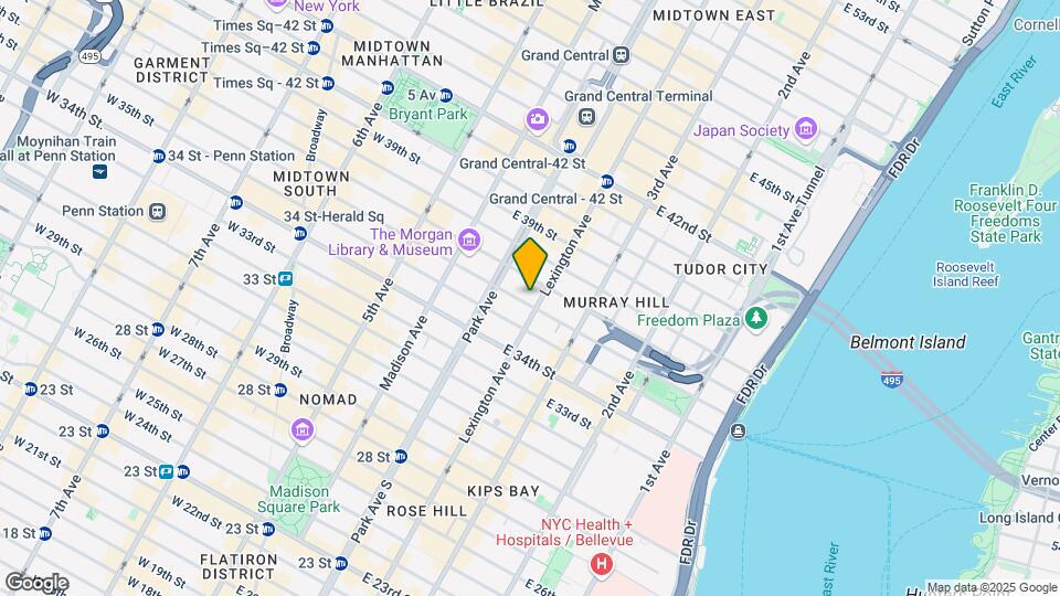 129 E 36th St Mapa y Detalles de la Ubicación