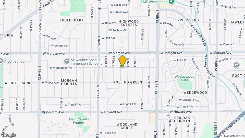 8035 W Warnimont Ave Mapa y Detalles de la Ubicación