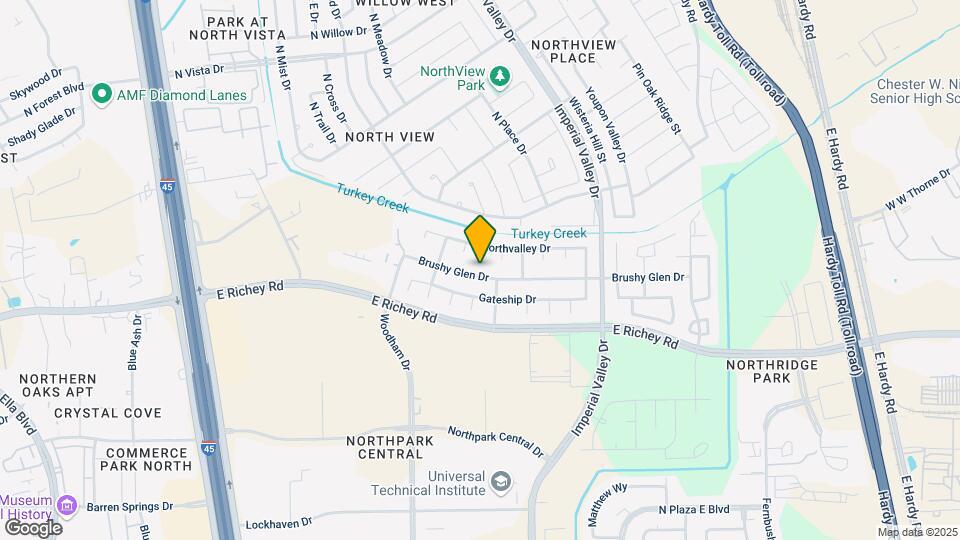 423 Brushy Glen Dr Map and Location Details