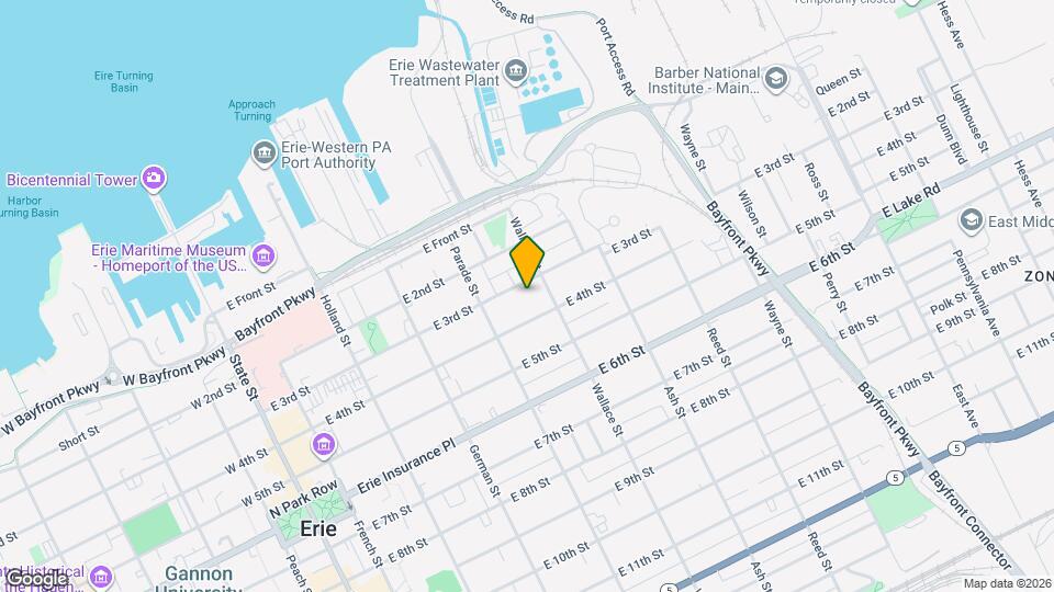 445 E 3rd St Map and Location Details