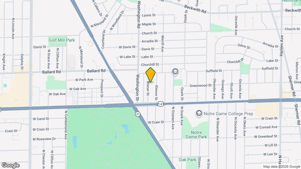 8909 N Wisner St Map and Location Details