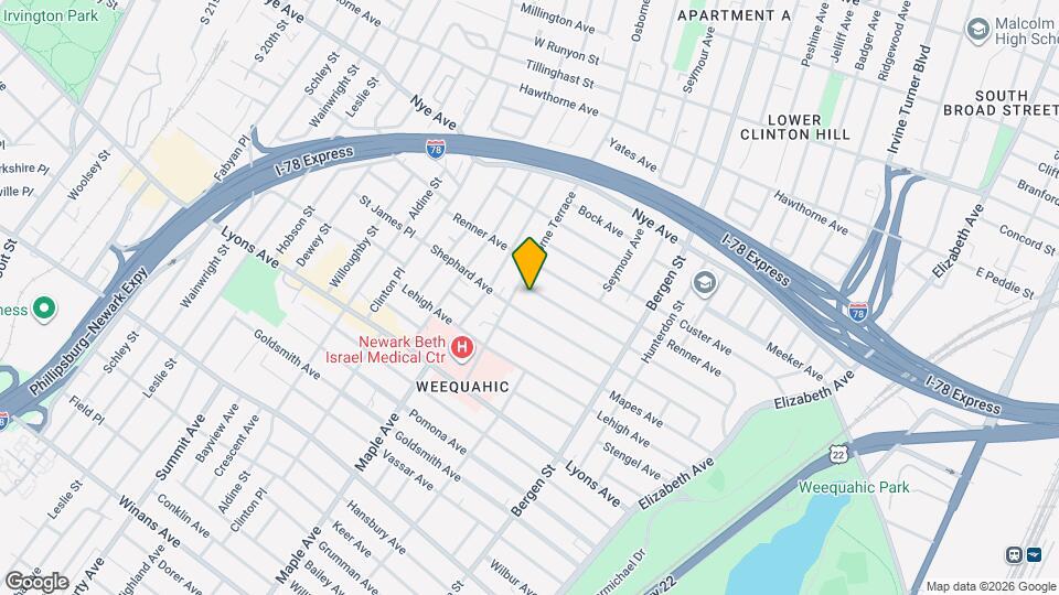 192 Scheerer Ave Mapa y Detalles de la Ubicación