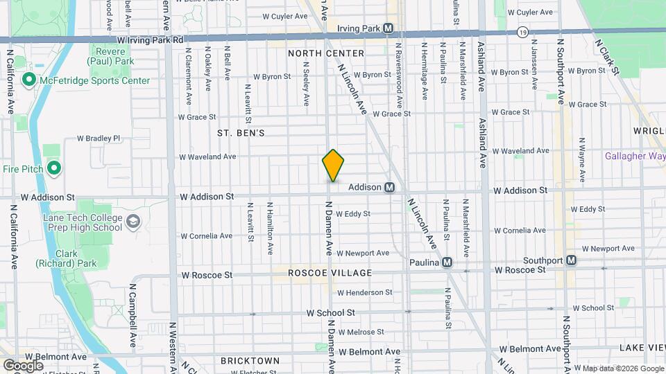 3607 N Damen Ave, Unit 1R Mapa y Detalles de la Ubicación