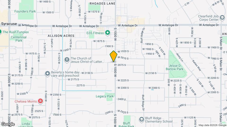 1019 W 2050 S Map and Location Details