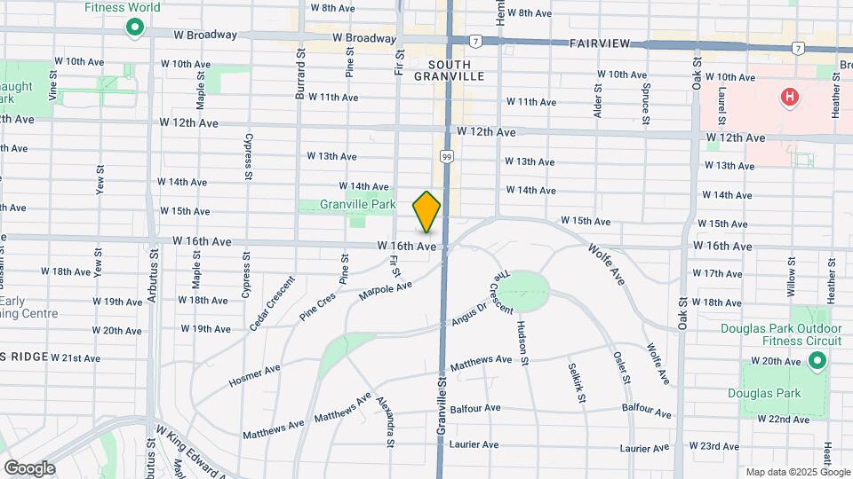 1535 W 16th Ave Map and Location Details