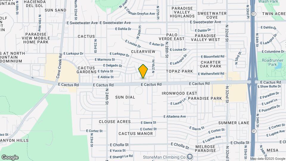 2636 E Cactus Rd Map and Location Details