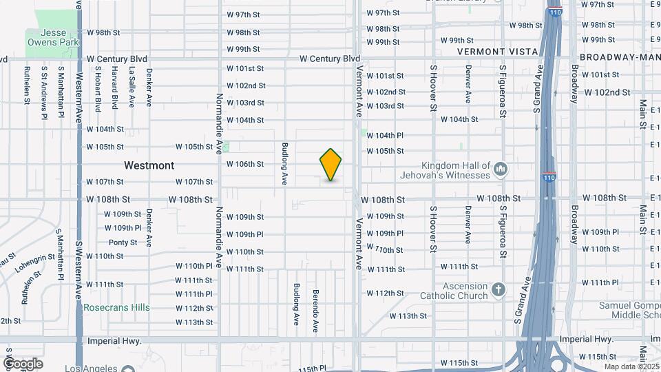 1043 W 107th St Mapa y Detalles de la Ubicación