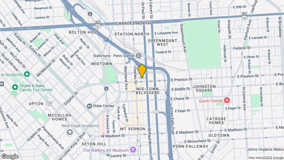 22 E Preston St Map and Location Details