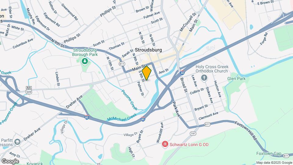 Downtown Stroudsburg Duplex Map and Location Details