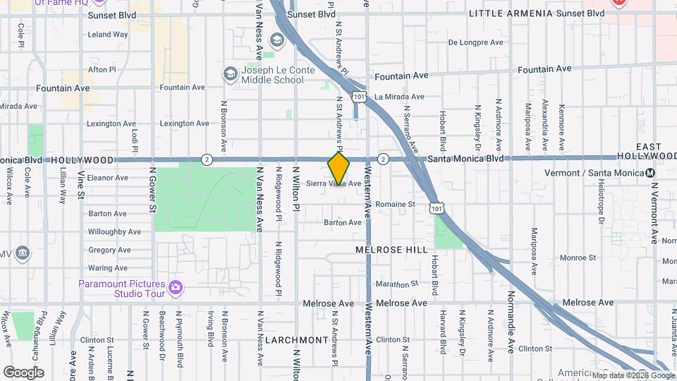 5452 Sierra Vista Ave, Unit 306 Map and Location Details