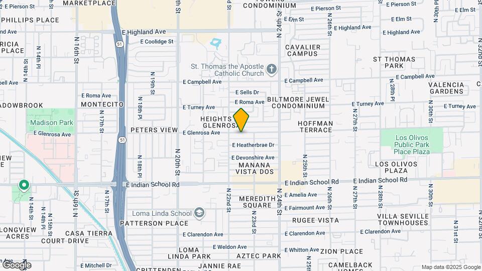 2225 E Glenrosa Ave Map and Location Details