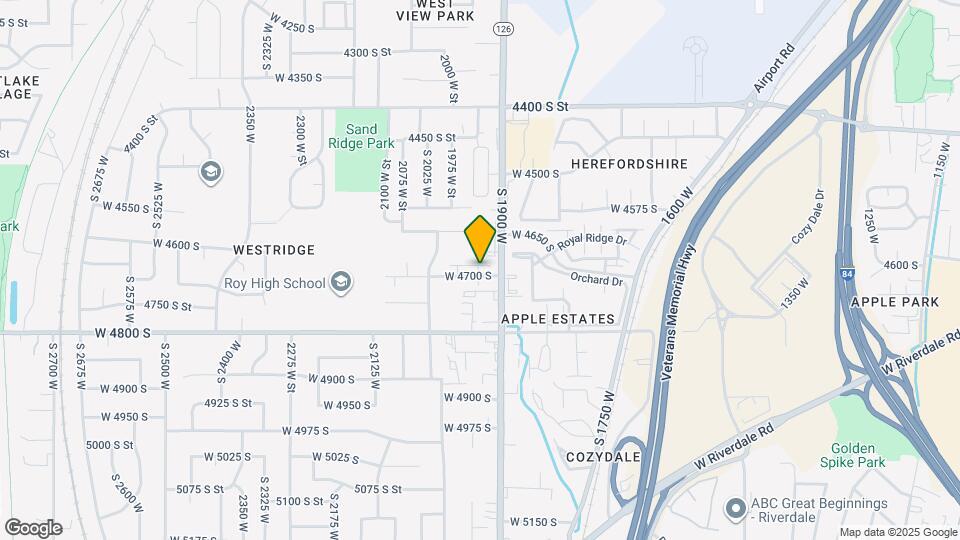 1934 W 4700 S, Unit 1 Map and Location Details