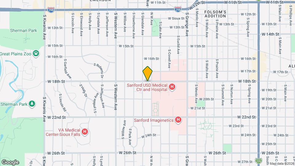 1707 W 18th St Map and Location Details
